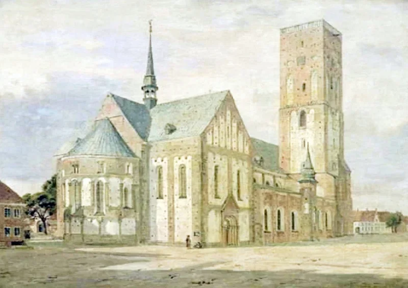 Jörgen Roed | Ribe Dom - 1836 | Gerahmter Kunstdruck | Goldenes Zeitalter Dänemark | formida