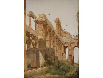 Jörgen Roed | Der Hera-Tempel in Paestum, Italien - 1838 | Gerahmter Kunstdruck | Goldenes Zeitalter Dänemark | formida