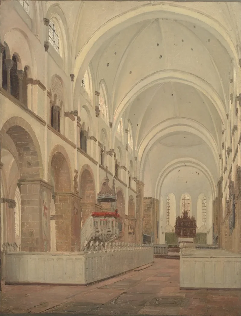 Jörgen Roed – Das Innere der Kathedrale von Ribe 1836  | Giclée Kunstdruck gerahmt