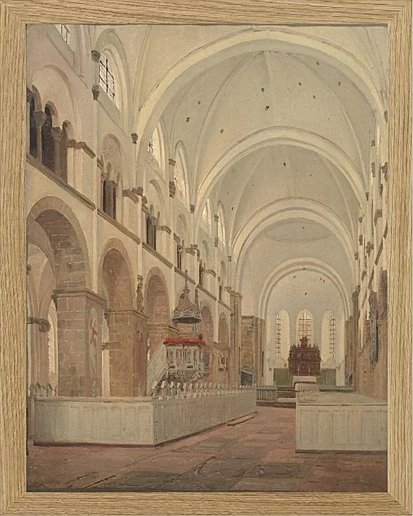 Jörgen Roed – Das Innere der Kathedrale von Ribe 1836  | Giclée Kunstdruck gerahmt