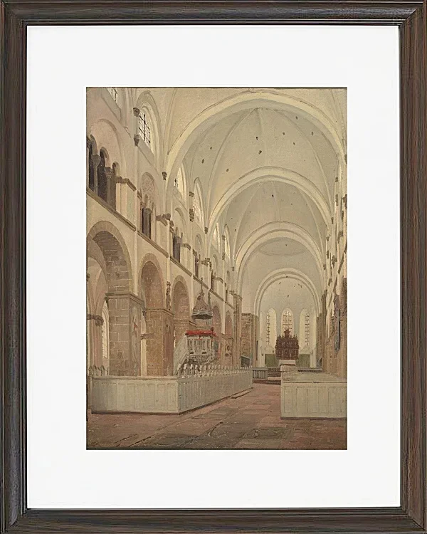 Jörgen Roed – Das Innere der Kathedrale von Ribe 1836  | Giclée Kunstdruck gerahmt