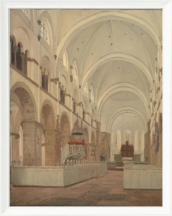 Jörgen Roed – Das Innere der Kathedrale von Ribe 1836  | Giclée Kunstdruck gerahmt