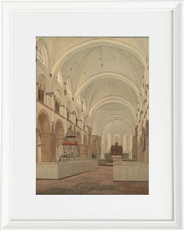 Jörgen Roed – Das Innere der Kathedrale von Ribe 1836  | Giclée Kunstdruck gerahmt