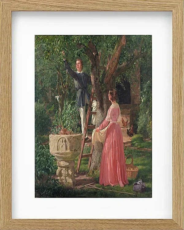 Jörgen Roed – Der Garten mit dem alten Taufbecken 1850  | Giclée Kunstdruck gerahmt