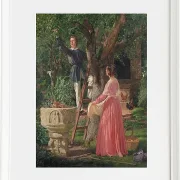 Jörgen Roed – Der Garten mit dem alten Taufbecken 1850  | Giclée Kunstdruck gerahmt