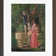 Jörgen Roed – Der Garten mit dem alten Taufbecken 1850  | Giclée Kunstdruck gerahmt