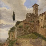 Jörgen Roed | Der Herkules-Tempel in Cori – 1838 | Gerahmter Kunstdruck | Goldenes Zeitalter Dänemark | formida