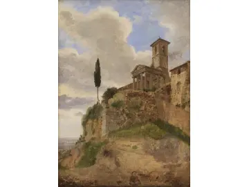 Jörgen Roed | Der Herkules-Tempel in Cori – 1838 | Gerahmter Kunstdruck | Goldenes Zeitalter Dänemark | formida