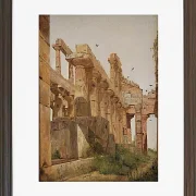 Jörgen Roed – Der Hera-Tempel in Paestum, Italien 1838  | Giclée Kunstdruck gerahmt