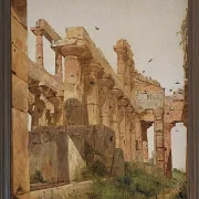 Jörgen Roed – Der Hera-Tempel in Paestum, Italien 1838  | Giclée Kunstdruck gerahmt