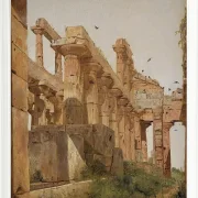 Jörgen Roed – Der Hera-Tempel in Paestum, Italien 1838  | Giclée Kunstdruck gerahmt