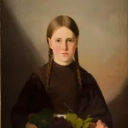 Jörgen Roed | Ein Mädchen mit einem Korb voller Früchte - 1835 | Gerahmter Kunstdruck | Goldenes Zeitalter Dänemark | formida