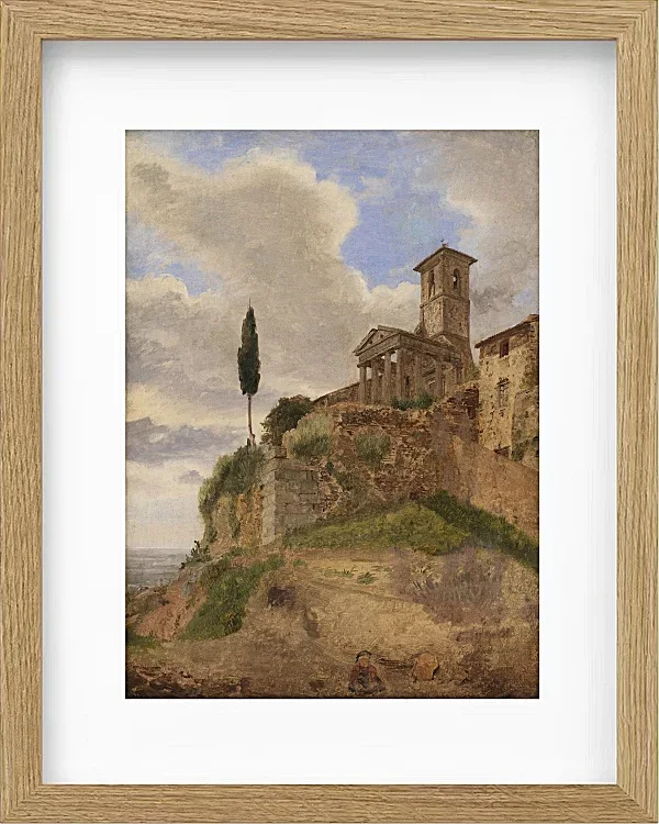 Jörgen Roed – Der Herkules-Tempel in Cori 1838  | Giclée Kunstdruck gerahmt