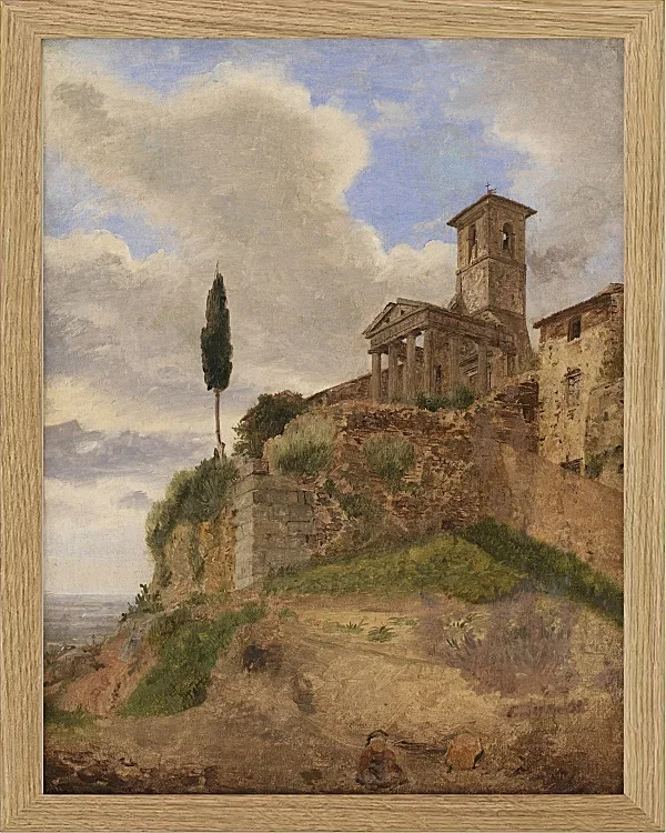 Jörgen Roed – Der Herkules-Tempel in Cori 1838  | Giclée Kunstdruck gerahmt