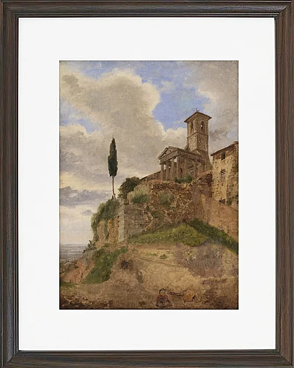 Jörgen Roed – Der Herkules-Tempel in Cori 1838  | Giclée Kunstdruck gerahmt