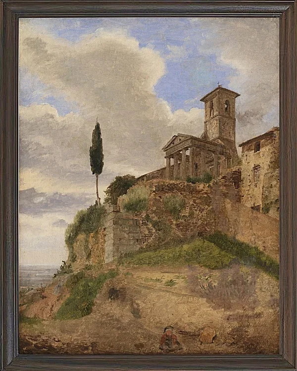 Jörgen Roed – Der Herkules-Tempel in Cori 1838  | Giclée Kunstdruck gerahmt