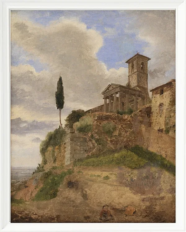 Jörgen Roed – Der Herkules-Tempel in Cori 1838  | Giclée Kunstdruck gerahmt