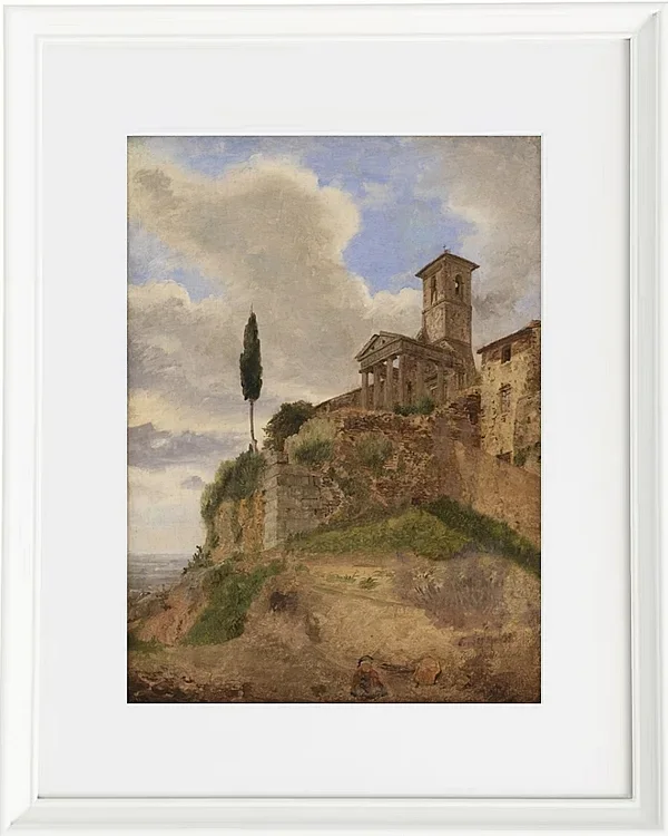 Jörgen Roed – Der Herkules-Tempel in Cori 1838  | Giclée Kunstdruck gerahmt