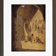 Jörgen Roed – Der Innenhof des Palazzo del Bargello. Florenz 1842  | Giclée Kunstdruck gerahmt