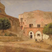 Jörgen Roed – Der Marktplatz in Priverno 1838 | Giclée Kunstdruck gerahmt