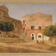 Jörgen Roed – Der Marktplatz in Priverno 1838 | Giclée Kunstdruck gerahmt