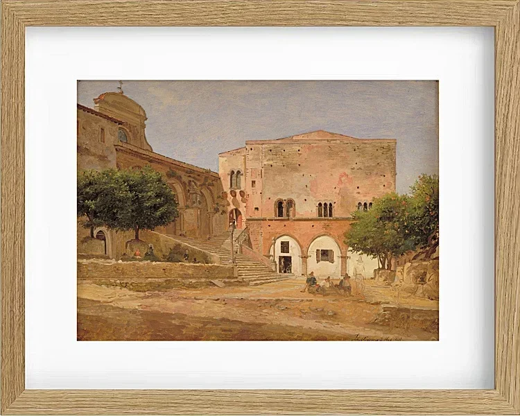 Jörgen Roed – Der Marktplatz in Priverno 1838 | Giclée Kunstdruck gerahmt