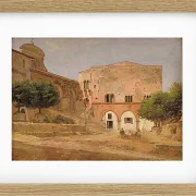 Jörgen Roed – Der Marktplatz in Priverno 1838 | Giclée Kunstdruck gerahmt