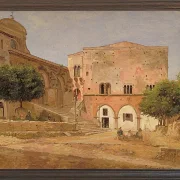 Jörgen Roed – Der Marktplatz in Priverno 1838 | Giclée Kunstdruck gerahmt
