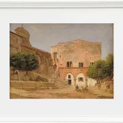 Jörgen Roed – Der Marktplatz in Priverno 1838 | Giclée Kunstdruck gerahmt