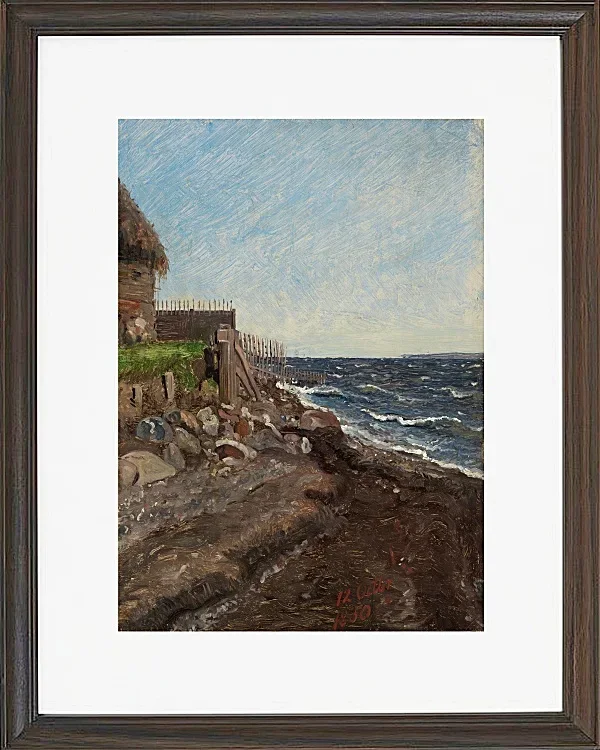Jörgen Roed – Die Küste bei Hellebæk 1850 | Giclée Kunstdruck gerahmt