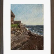 Jörgen Roed – Die Küste bei Hellebæk 1850 | Giclée Kunstdruck gerahmt