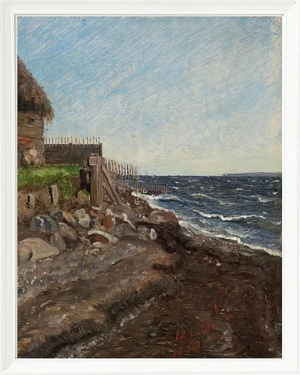Jörgen Roed – Die Küste bei Hellebæk 1850 | Giclée Kunstdruck gerahmt