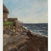 Jörgen Roed – Die Küste bei Hellebæk 1850 | Giclée Kunstdruck gerahmt