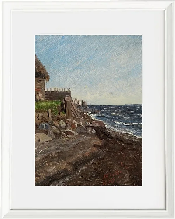 Jörgen Roed – Die Küste bei Hellebæk 1850 | Giclée Kunstdruck gerahmt