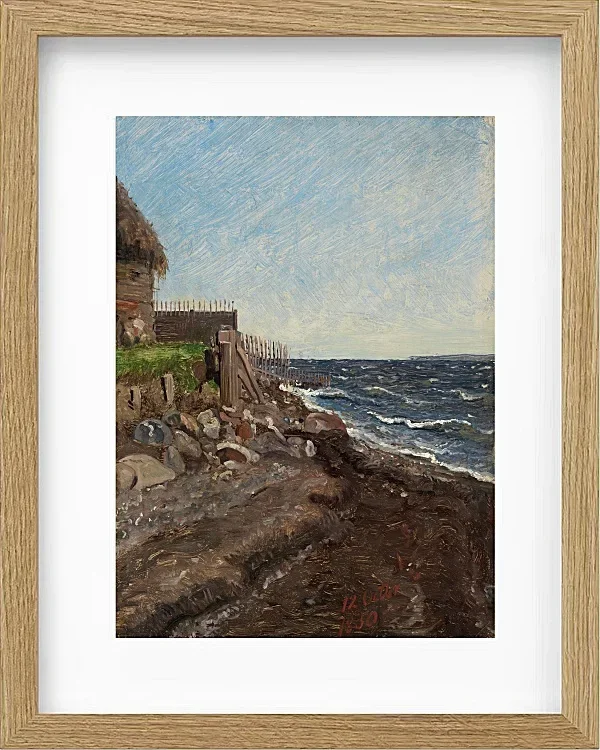 Jörgen Roed – Die Küste bei Hellebæk 1850 | Giclée Kunstdruck gerahmt