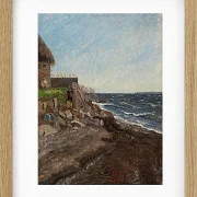 Jörgen Roed – Die Küste bei Hellebæk 1850 | Giclée Kunstdruck gerahmt
