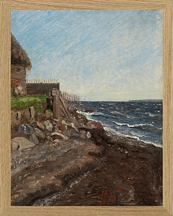 Jörgen Roed – Die Küste bei Hellebæk 1850 | Giclée Kunstdruck gerahmt
