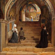 Jörgen Roed – Die Scala Santa im Kloster San Benedetto bei Subiaco 1857 | Giclée Kunstdruck gerahmt
