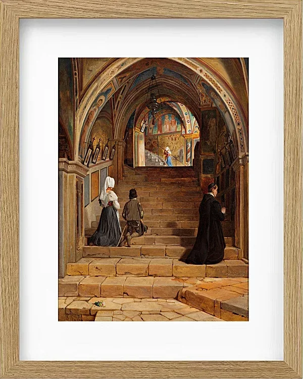 Jörgen Roed – Die Scala Santa im Kloster San Benedetto bei Subiaco 1857 | Giclée Kunstdruck gerahmt