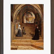 Jörgen Roed – Die Scala Santa im Kloster San Benedetto bei Subiaco 1857 | Giclée Kunstdruck gerahmt