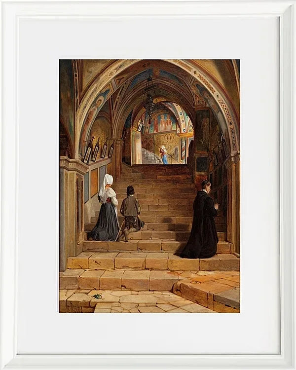 Jörgen Roed – Die Scala Santa im Kloster San Benedetto bei Subiaco 1857 | Giclée Kunstdruck gerahmt