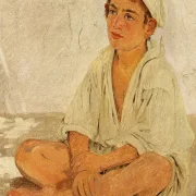 Jörgen Roed | Sitzender neapolitanischer Junge - 1838 | Gerahmter Kunstdruck | Goldenes Zeitalter Dänemark | formida