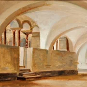 Jörgen Roed | Italienischer Innenhof – 1833 | Gerahmter Kunstdruck | Goldenes Zeitalter Dänemark | formida