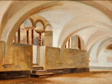 Jörgen Roed | Italienischer Innenhof – 1833 | Gerahmter Kunstdruck | Goldenes Zeitalter Dänemark | formida