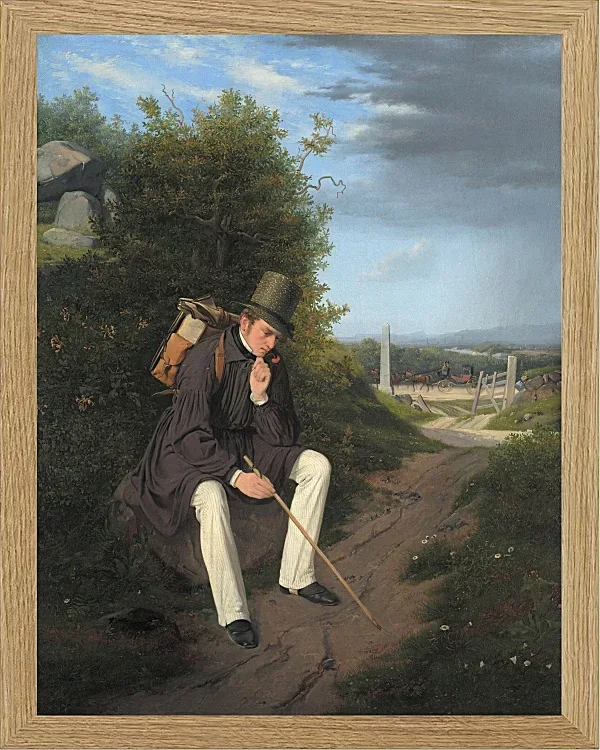 Jörgen Roed – Ein Künstler ruht am Straßenrand 1832 | Giclée Kunstdruck gerahmt