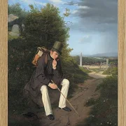 Jörgen Roed – Ein Künstler ruht am Straßenrand 1832 | Giclée Kunstdruck gerahmt