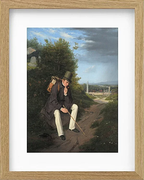 Jörgen Roed – Ein Künstler ruht am Straßenrand 1832 | Giclée Kunstdruck gerahmt