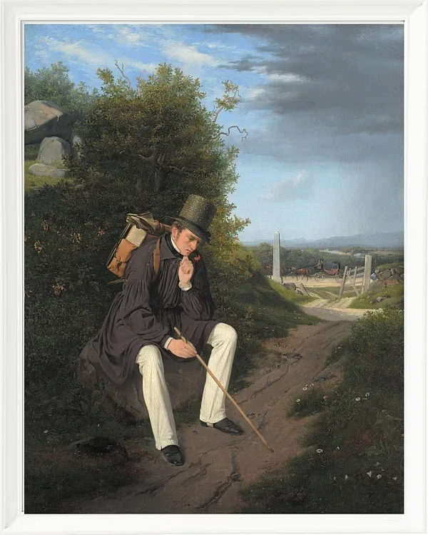 Jörgen Roed – Ein Künstler ruht am Straßenrand 1832 | Giclée Kunstdruck gerahmt