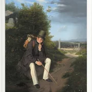 Jörgen Roed – Ein Künstler ruht am Straßenrand 1832 | Giclée Kunstdruck gerahmt