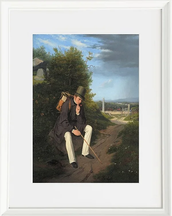 Jörgen Roed – Ein Künstler ruht am Straßenrand 1832 | Giclée Kunstdruck gerahmt